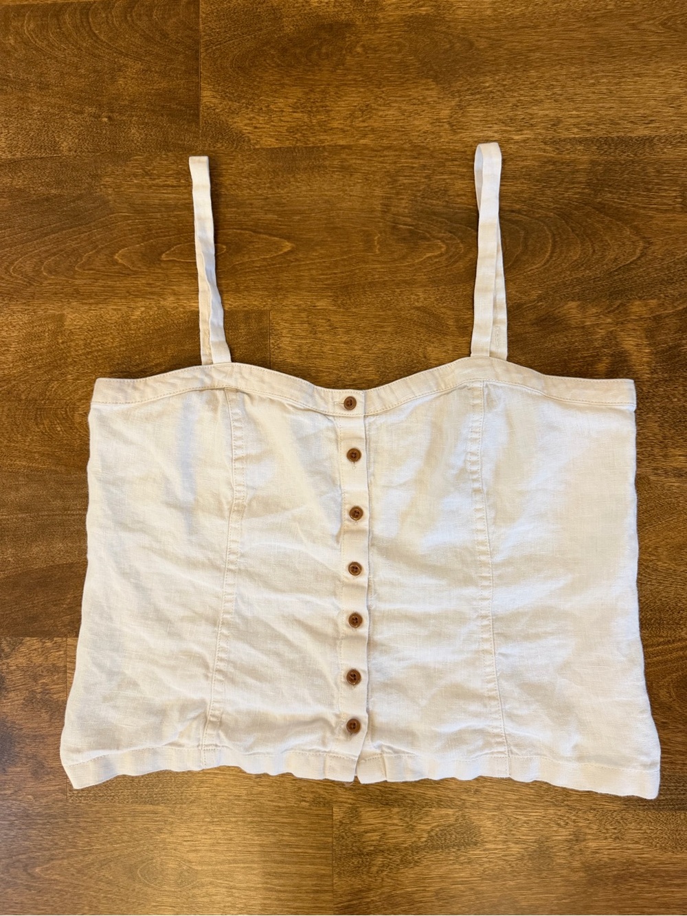 Everlane White Linen Button-Front Cami Top Size 2